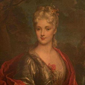 Vintage "gilded" Framed Lithograph Print Mlle Dubois by Nicolas de Largillière